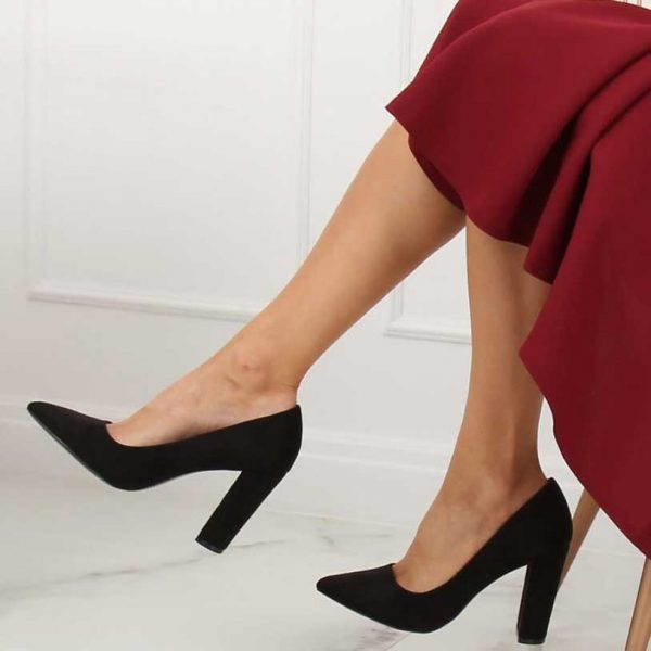 resist Desperate etc Pantofi negri, eleganți, cu toc gros - 10 cm - 132686 – Stiletto.ro